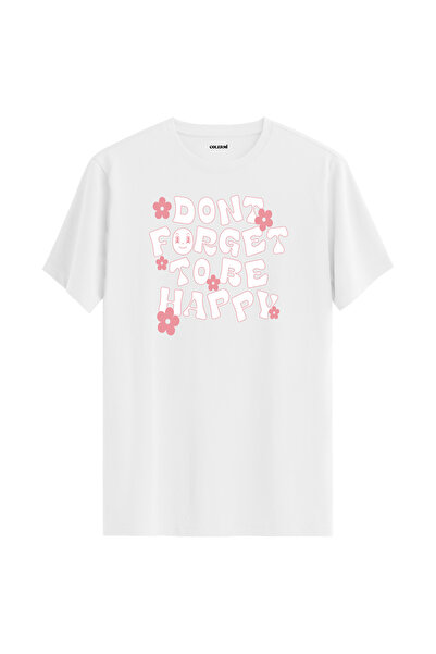 Colermi Don'T Forget to Be Happy Written T-Shirt