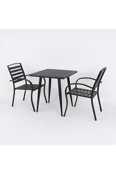 Vi Markets Outdoor seating set - 3 pieces, black iron