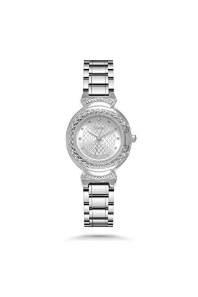 catera Women's silver steel watch with white dial