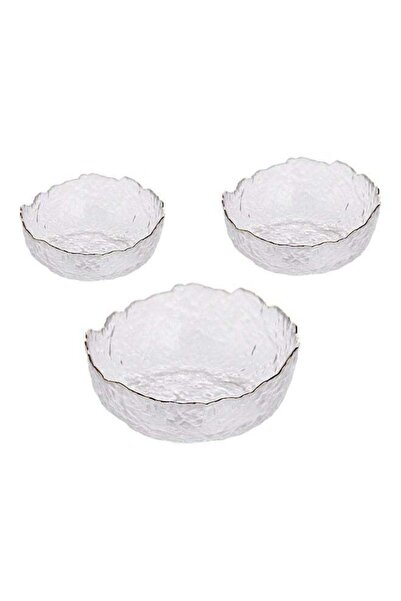 Generic 3-Piece Fruit Salad Bowl Set Clear 24x17x11cm