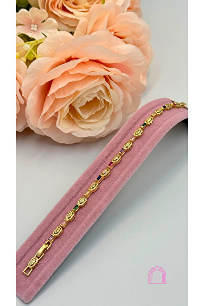 Moond Accessories Xuping Renkli Taşlı Gold Bileklik
