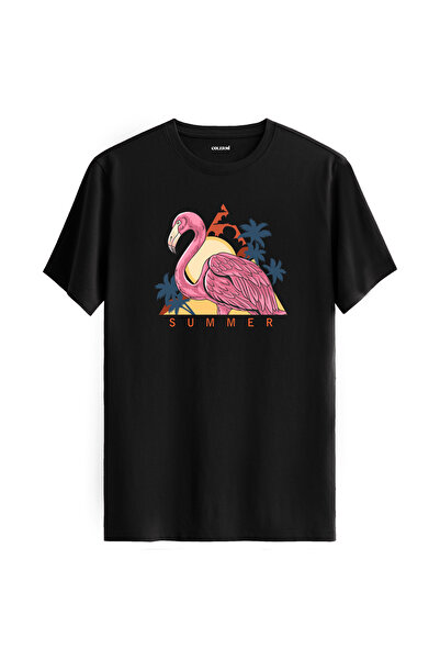 Colermi تي شيرت فلامينجو صيفي مطبوع 100% قطن