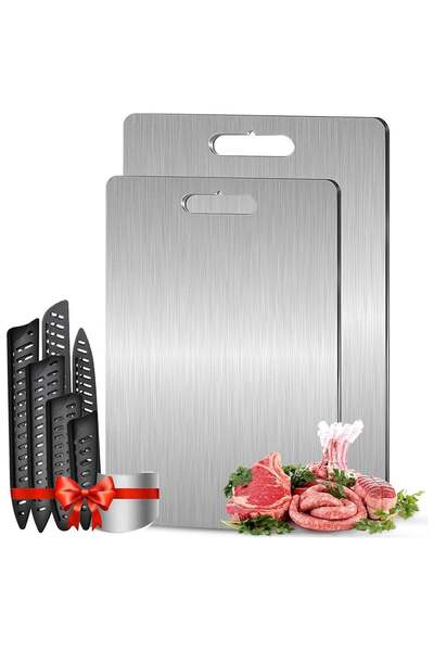 Generic ArcShine 100% Pure Titanium Cutting Board | Double-Sided Non-Slip Cho...
