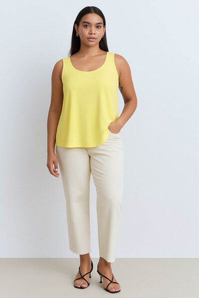 EFFE 3 Pieces A-Line Plus Size Cotton Thick Strap Tank Top T-Shirt