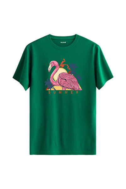 Colermi تي شيرت فلامينجو صيفي مطبوع 100% قطن