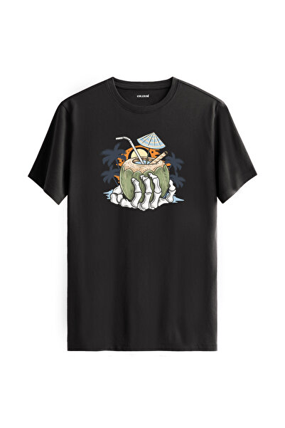 Colermi تي شيرت قطن 100% مطبوع عليه جوز الهند الاستوائي