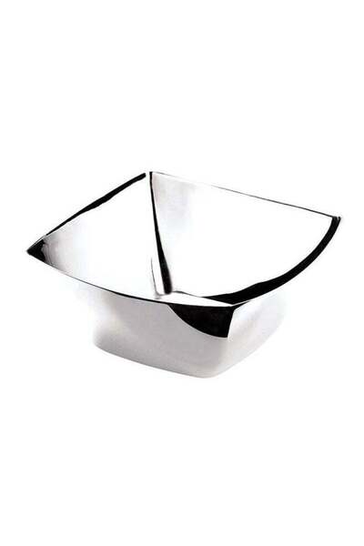 Generic Mirror Finish Square Bowl Silver 11.8cm