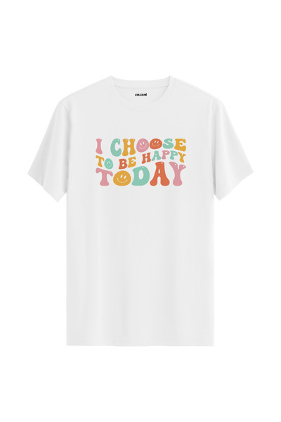 Colermi تي شيرت Happy Today مكتوب عليه تحفيز