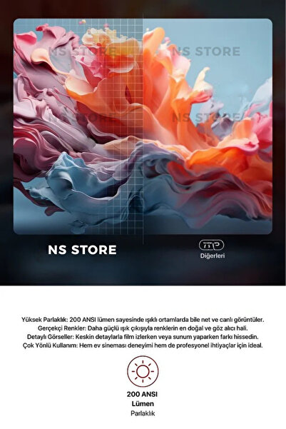 NS Store Tripotlu Android Projeksiyon Cihazı | Taşınabilir, WiFi HDMI USB Destekli Projektör