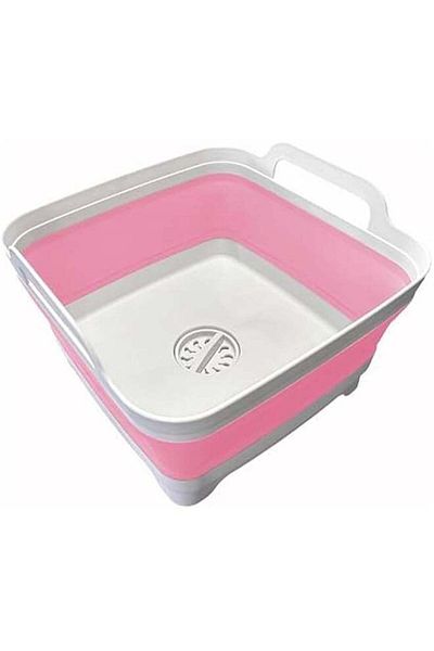 Generic TRASSLE 9L (2.4Gallon) Dish Basin Collapsible with Drain Plug Carry Handles, Space Saveing Kitchen