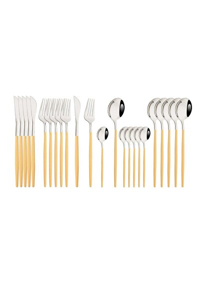 Generic MahMir® Flatware Serving Set 24 Piece, Stainless Steel Silverware Set...