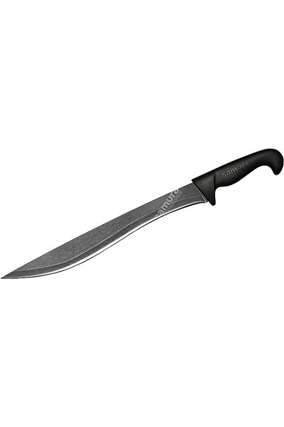 Generic camuvir SULTAN PRO Stonewashkitchen Yatagan knife, 11.9"/301 mm, black handle (Black)