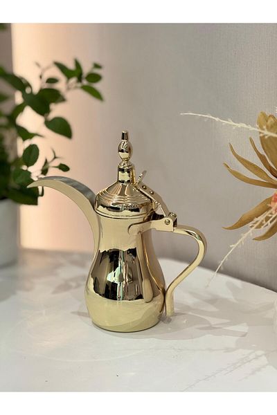 aljahwari Saudi coffee pot, gold, size 40