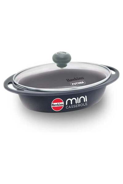 Generic Hawkins Hawkins Die-Cast Grey Mini Casserole W/Gl, 0.75L,5Mm - (Dcg75G)