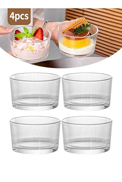 Generic Set of 4 Clear Glass Bowls, Multi-functional Glass Bowls, Can be used...