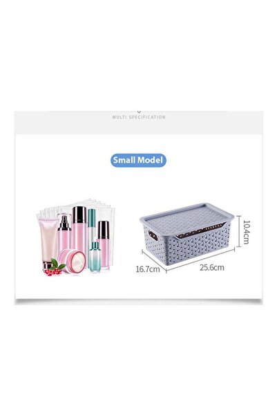 Raffine Multi Functional Plastic Organizer Storage Box Grey 25.6 x 16.7 x 10.4cm