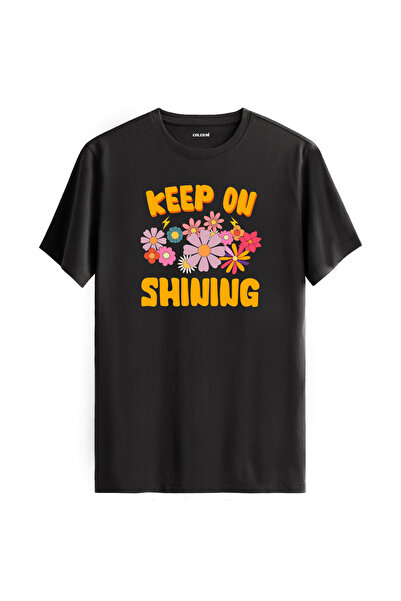 Colermi تي شيرت مطبوع من القطن بنسبة 100% من Keep On Shining