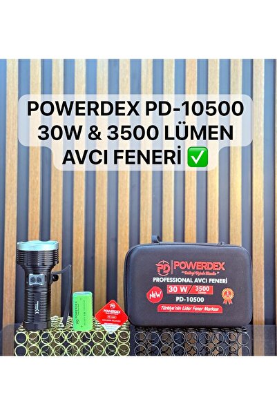 powerdex Pd-10500 30w 3500 Lümen Profesyonel Avcı Feneri Güçlü Uzun menzilli ...