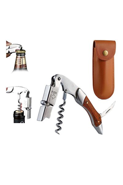 Generic SYOSI Corkscrew for Waiter with Vegan Leather Sheath Professional Grade Patented Spring Lever Easy