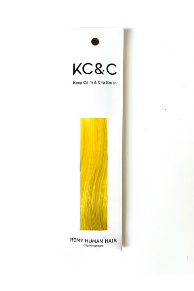 keep calm Yellow Highlights Clip-in Extensions Real Human Hair