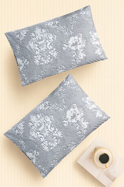 İQON |   Pattern |   Ranforce 2-Piece Pillowcase Set | Royal Gray