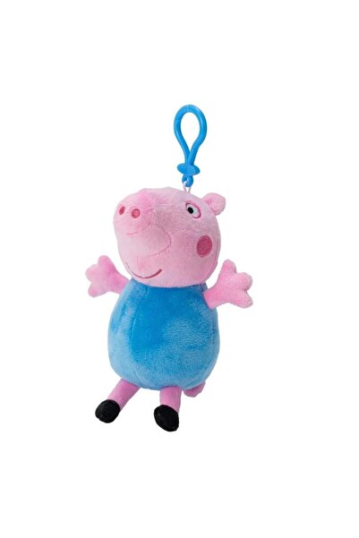 Peppa Pig Jucarie din plus cu breloc, Peppa Pig, George, Albastru, 16cm