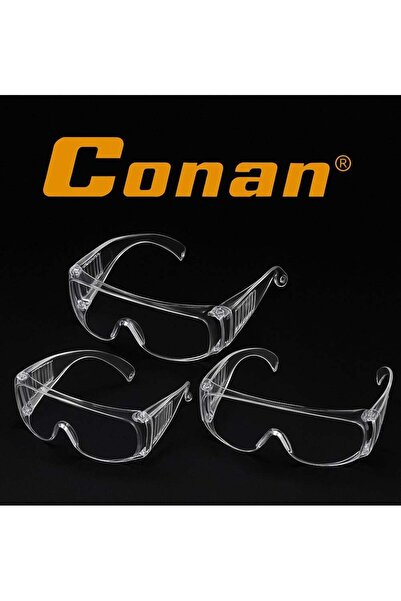 CONAN Set of 3 Transparent Safety Glasses for Dust Protection Model COG608