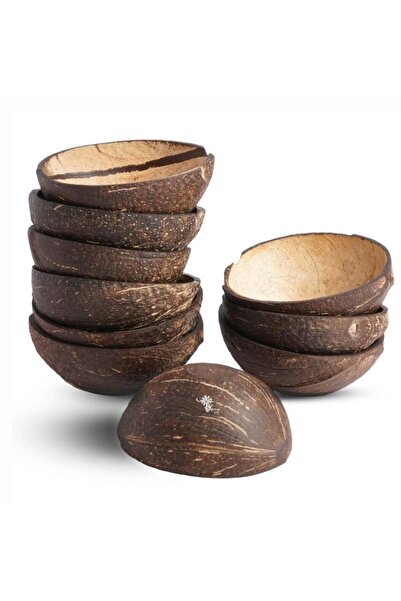 Generic Thenga Natural Oval Coconut Shell Bowls - Set of 10, 150 ML, Perfect ...