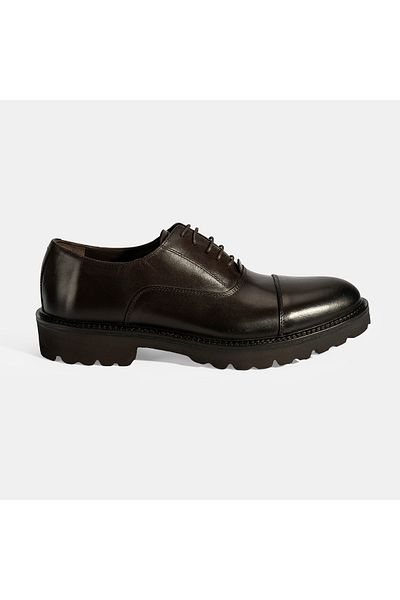 Desa Men's Brown Lace-Up Leather Classic Shoes