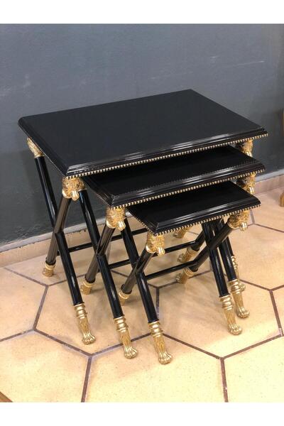 Dora Art Aslan Başı Figürlü Zigon Sehpa Takımı