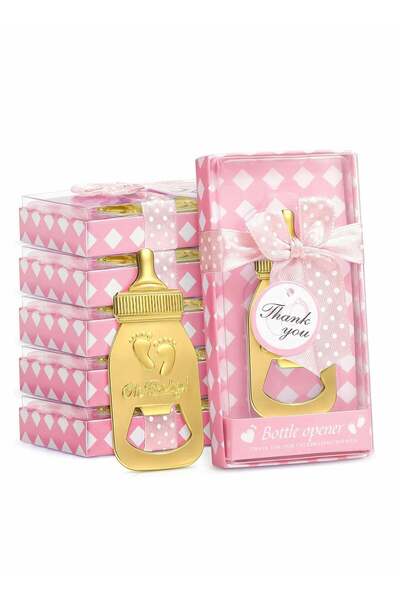 Generic 6 Pieces Bottle Opener Baby Shower Favor For Guest, Cute Baby Shower Souvenirs with Baby Footprints
