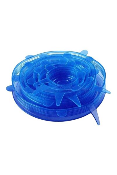 Generic 6-Piece Silicone Suction Bowl Lid Set Blue
