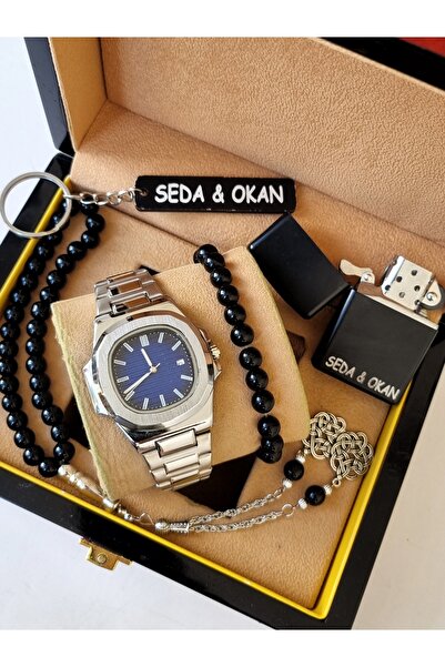 arpat time saat aksesuar KİŞİYE ÖZEL 5 PARÇAK ERKEK SAAT SETİ. SAAT, ÇAKMAK, ...