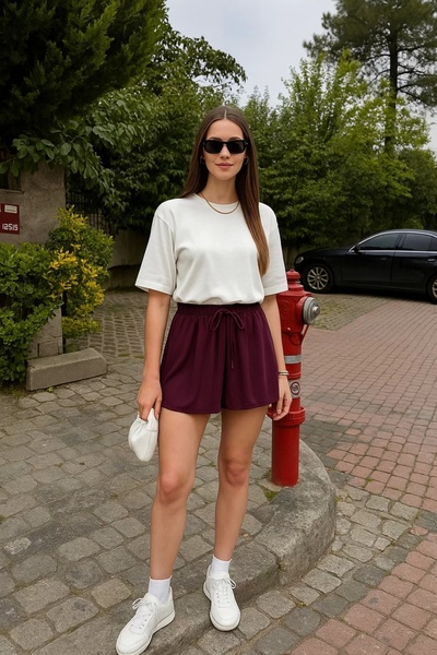 bysoca Fusta mini sport de tenis pentru femei, Bordeaux talie înaltă cu talie...