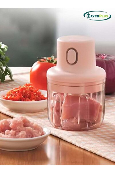 Generic مفرمة ثوم كهربائية صغيرة من هافن بلس، آلة ثوم كهربائية ذكية، مفرمة طعام