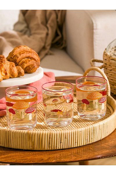 LC Waikiki Lcw Printed Glass Cup Set 3 Pieces 350 ml (W5)