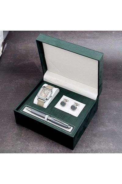 CASWATCH Men's Set: Watch with Cufflinks and Pen