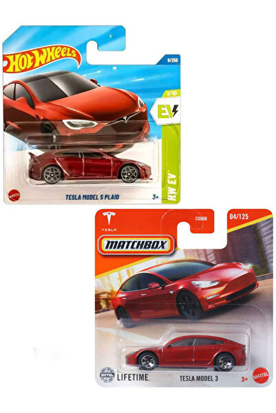 HOT WHEELS 2 Vehicle Set - Matchbox Tesla Model 3 & Hot Wheels Tesla Model S ...
