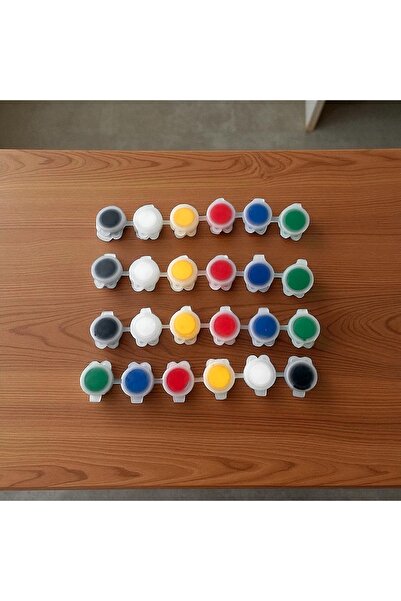 magnocandles 4 Adet Akrilik boya 3 ml haznede 6 farklı ana renk boya