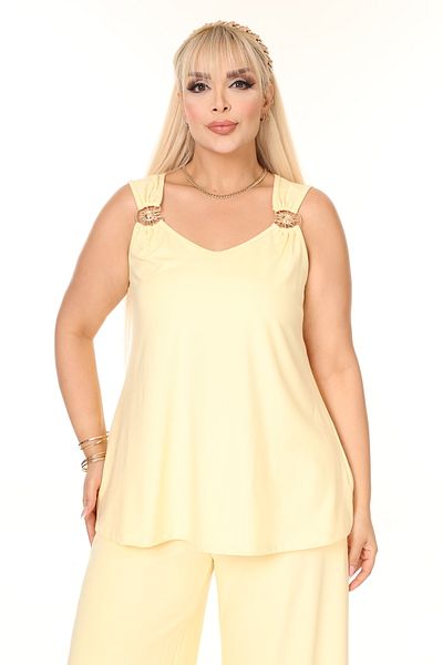 MJORA Sun Detailed Trousers & Blouse Knitted Plus Size Set