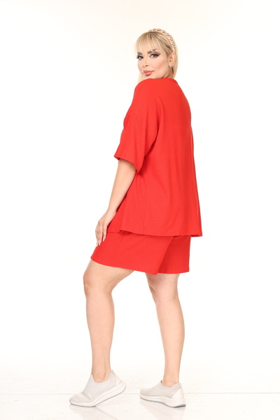 MJORA Plus Size Kimono & Shorts Knitted Set