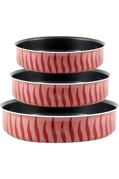 BAROLY Baking Tray Set - 3 Pieces, High Thickness, Non-Stick, Sizes 22-24-28cm