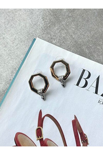 Serenity Atelier Yeni Sezon Gold Zirkon Taş Detaylı Neo Küpe