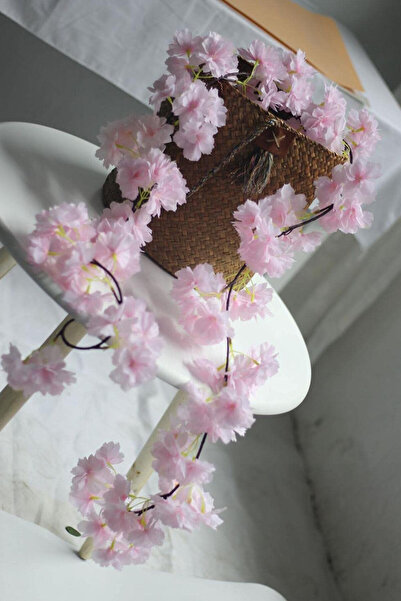MD Aspiz Flowers Yapay Lüx Bahar dalı Sarmaşık 175 Cm _ yapraklı sakura Büyük japon kiraz Sarkıt sarkan