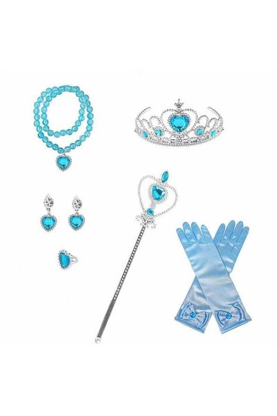 Mixbo Set accesorii pentru carnaval Mixbo, Printesa, 7 piese, plastic/textil, albastru