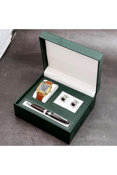 CASWATCH Men's set with watch, cufflinks, and pen