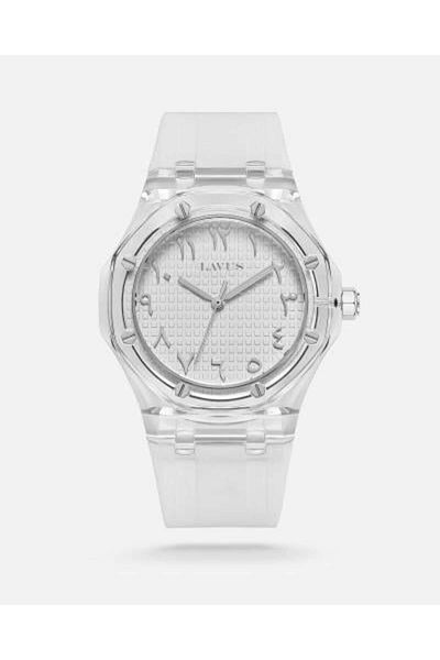 CASWATCH Transparent Men's Watch with White Rubber Strap