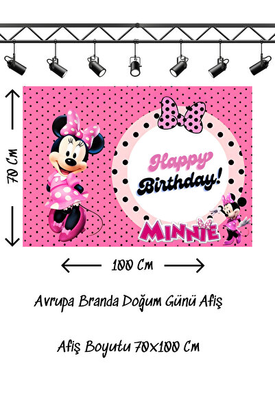 snowparty Πανό γενεθλίων με θέμα τη Μίνι Μάους