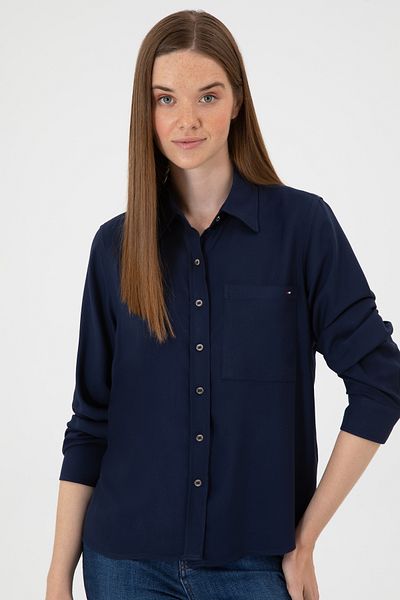 U.S. Polo Assn. Women's Navy Blue Long Sleeve Shirt 50316412-Vr033