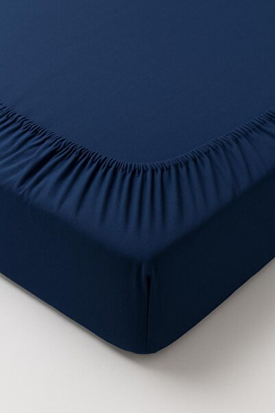 Mbcollection ملاءة مطاطية باللون الأزرق الداكن